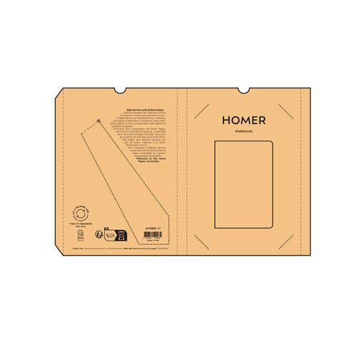 Carnet Homer couverture souple papier pierre,196p,imperméable