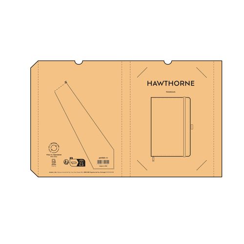 marrón claro Cuaderno Howthorne A5; portada de rPU . 70 gsm, FSC, 196 páginas