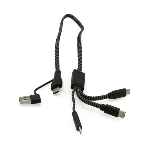 black Cable de rPET Versacord 5 en 1. Tubo rABS para organizar cables