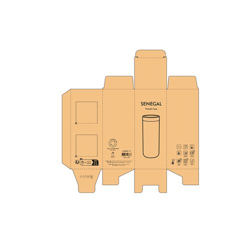 Vaso de viaje Senegal; rInox, 400 ml. Doble pared, tapa  360°