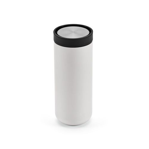 white Vaso de viaje Senegal; rInox, 400 ml. Doble pared, tapa 360°