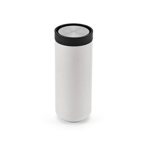 white Vaso de viaje Senegal; rInox, 400 ml. Doble pared, tapa 360°