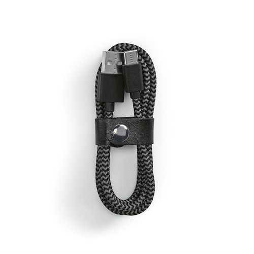black Cable Leibniz Cable rPET. 1 m USB-C a USB-A