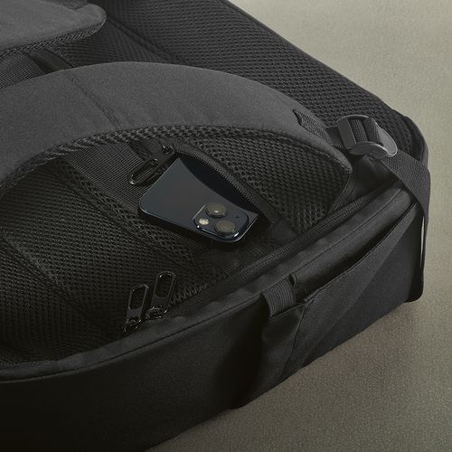 Sac à dos Budapest 16L rPET. Poche avant. Poche ordinateur 17"