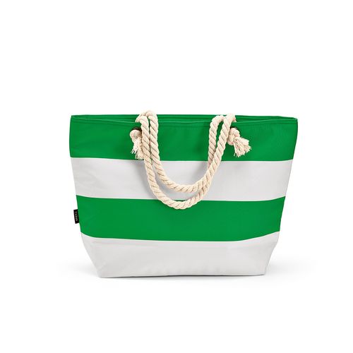 Bolsa térmica Athens de 15 l de rPET. Bolsillo; y asas de rCotton