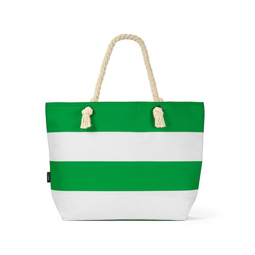 green Bolsa térmica Athens de 15 l de rPET. Bolsillo; y asas de rCotton