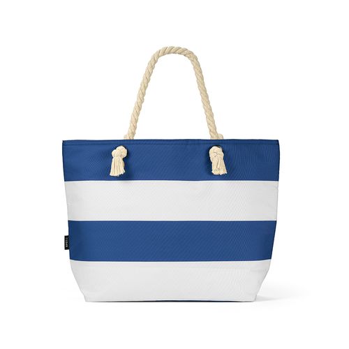 azulón Bolsa térmica Athens de 15 l de rPET. Bolsillo; y asas de rCotton