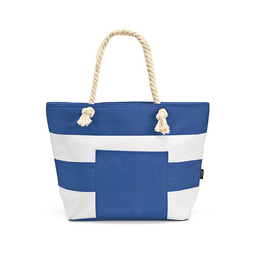 Bolsa térmica Athens de 15 l de rPET. Bolsillo; y asas de rCotton