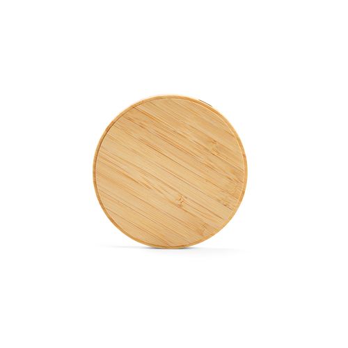 natural Cargador inalámbrico Kepler; de bambú, 15 W. Puerto USB-C