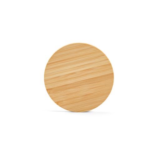 natural Cargador inalámbrico Kepler; de bambú, 15 W. Puerto USB-C