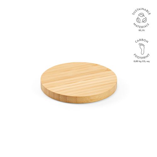natural Cargador inalámbrico Kepler; de bambú, 15 W. Puerto USB-C
