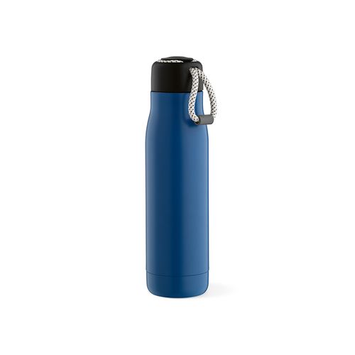 blue Botella Lena; rInox, 570 ml. Doble pared, hermética. Asa de rPet
