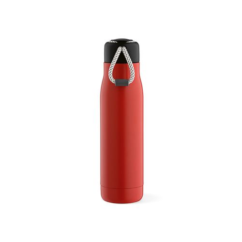 Gourde Lena rInox 570ml. IDouble paroi, étanche,poignée en rPET