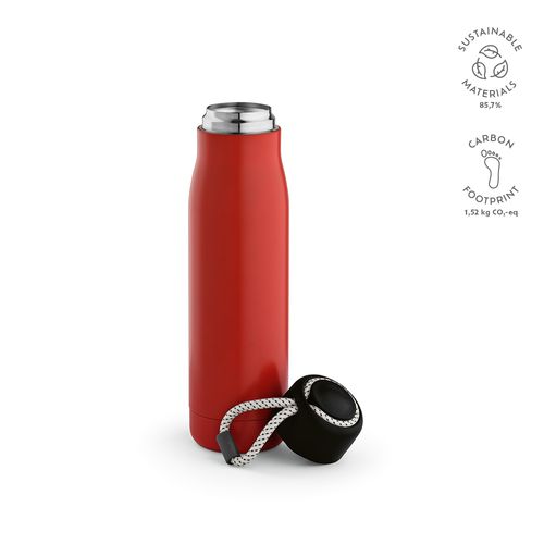 red Botella Lena; rInox, 570 ml. Doble pared, hermética. Asa de rPet