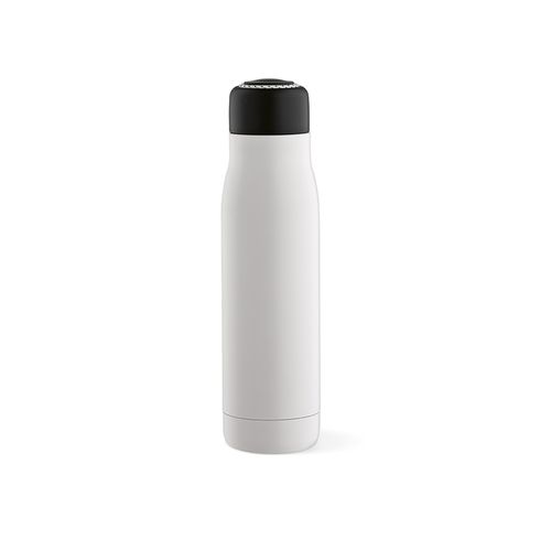 white Botella Lena; rInox, 570 ml. Doble pared, hermética. Asa de rPet