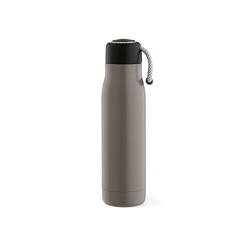 gray Botella Lena; rInox, 570 ml. Doble pared, hermética. Asa de rPet