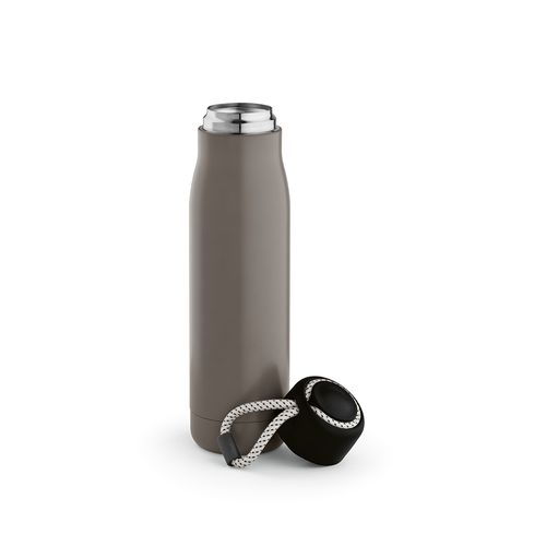 gray Botella Lena; rInox, 570 ml. Doble pared, hermética. Asa de rPet