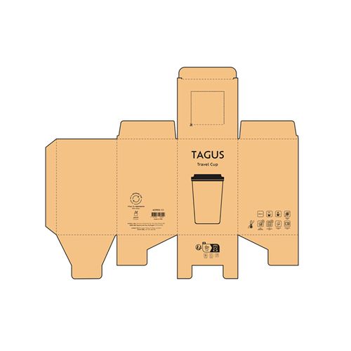 red Vaso de viaje Tagus; cerámica, 330 ml. Doble pared, tapa silicona