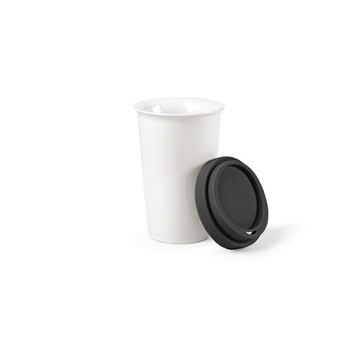 Gobelet de voyage Tagus céramique 330ml. Couvercle coloré