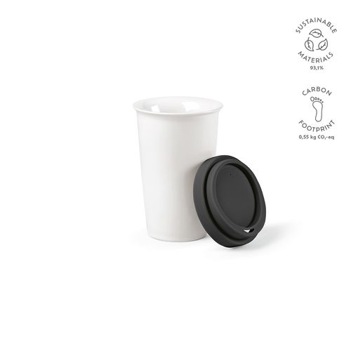 Gobelet de voyage Tagus céramique 330ml. Couvercle coloré