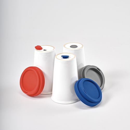Gobelet de voyage Tagus céramique 330ml. Couvercle coloré