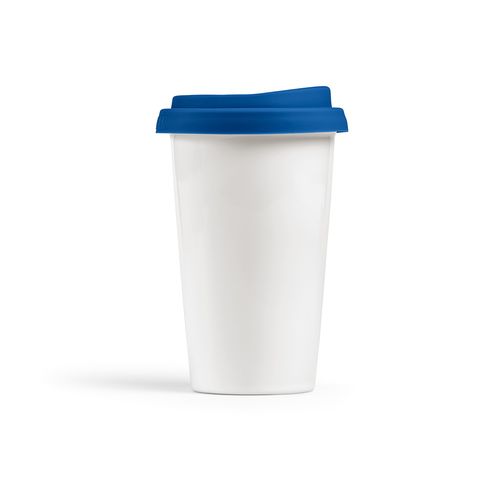 blue Vaso de viaje Tagus; cerámica, 330 ml. Doble pared, tapa silicona