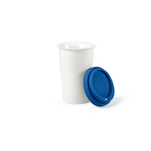 VASO DE VIAJE TAGUS; CERÁMICA, 330 ML. DOBLE PARED, TAPA SILICONA