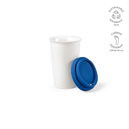 Gobelet de voyage Tagus céramique 330ml. Couvercle coloré