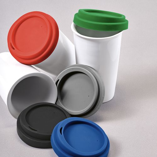 Gobelet de voyage Tagus céramique 330ml. Couvercle coloré