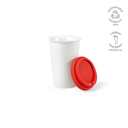 Gobelet de voyage Tagus céramique 330ml. Couvercle coloré