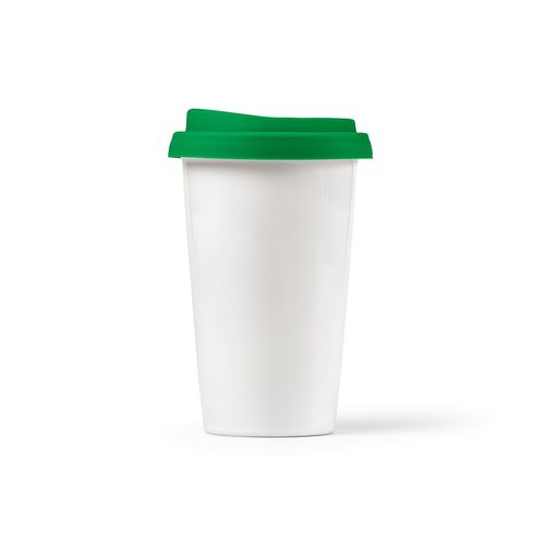 Gobelet de voyage Tagus céramique 330ml. Couvercle coloré
