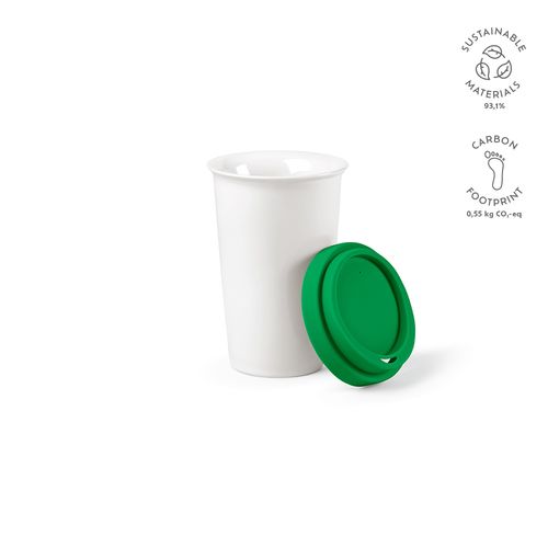 Gobelet de voyage Tagus céramique 330ml. Couvercle coloré