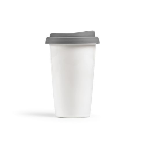 gray Vaso de viaje Tagus; cerámica, 330 ml. Doble pared, tapa silicona