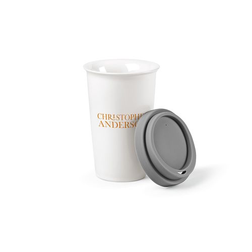 Gobelet de voyage Tagus céramique 330ml. Couvercle coloré