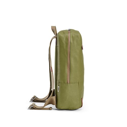 ejército verde Mochila Vienna de 23 L, rCotton de 340 gsm y rPU. PC de 17