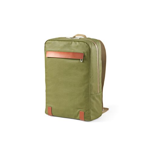 ejército verde Mochila Vienna de 23 L, rCotton de 340 gsm y rPU. PC de 17
