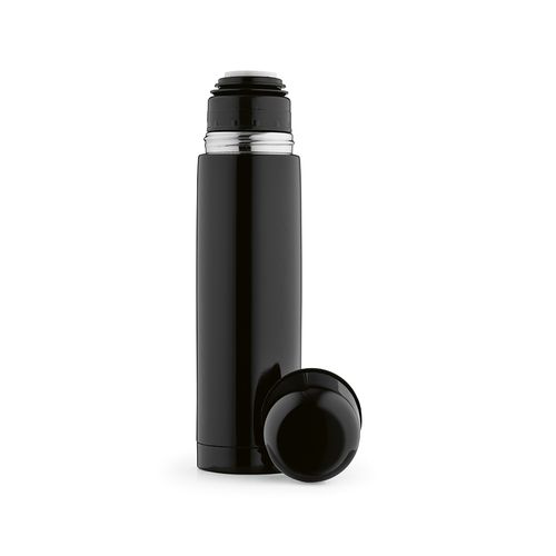 black Termo Danubio; de rInox. 500 ml. Incluye 1 taza en la tapa