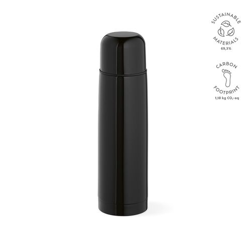 black Termo Danubio; de rInox. 500 ml. Incluye 1 taza en la tapa