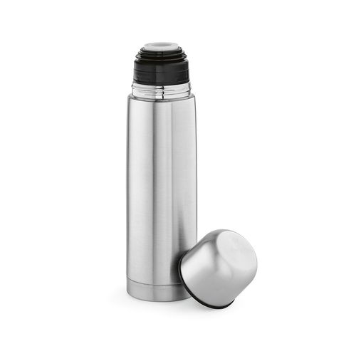 plateado Termo Danubio; de rInox. 500 ml. Incluye 1 taza en la tapa