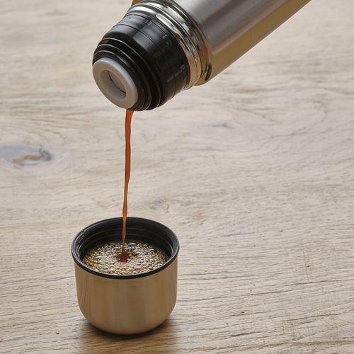 plateado Termo Danubio; de rInox. 500 ml. Incluye 1 taza en la tapa