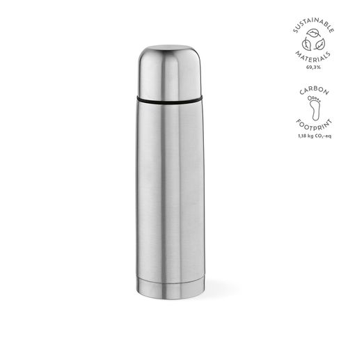 plateado Termo Danubio; de rInox. 500 ml. Incluye 1 taza en la tapa