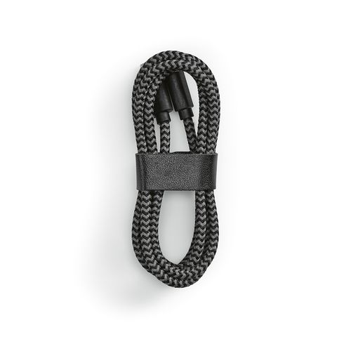 black Cable Bernoulli rPET. 1 m USB-A a Lightning