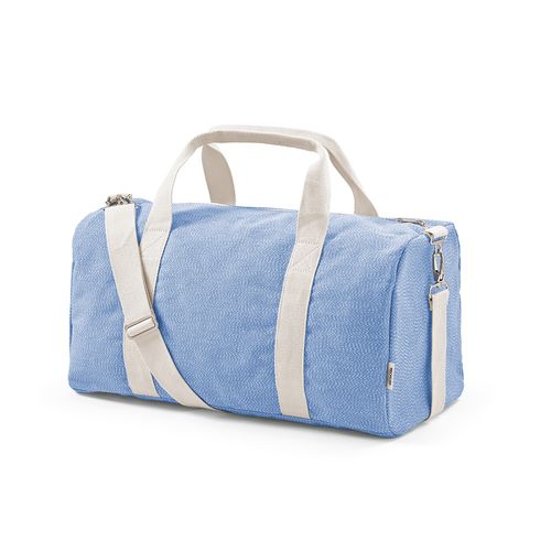 azul / blanco pastel Bolsa de gimnasio Seoul de 30 l de algodón reciclado y rPET