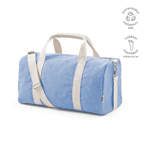 azul / blanco pastel Bolsa de gimnasio Seoul de 30 l de algodón reciclado y rPET