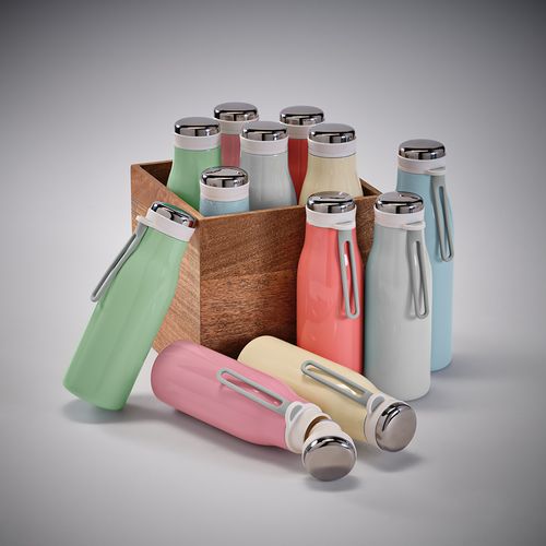 Botella Arkansas 500 ;rInox, 495 ml. Doble pared, hermética y asa