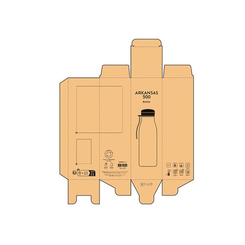 Botella Arkansas 500 ;rInox, 495 ml. Doble pared, hermética y asa