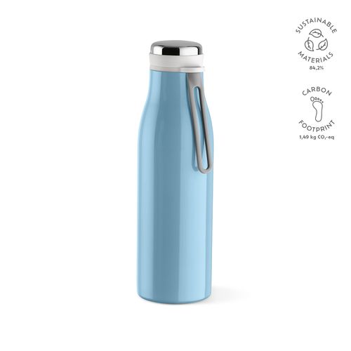 azul / blanco pastel Botella Arkansas 500 ;rInox, 495 ml. Doble pared, hermética y asa
