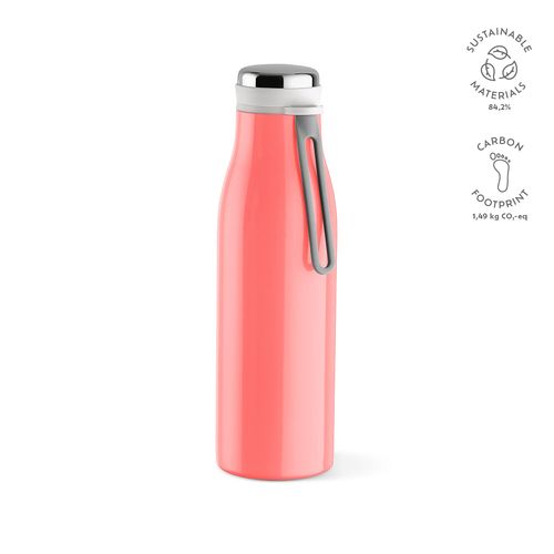 salmón Botella Arkansas 500 ;rInox, 495 ml. Doble pared, hermética y asa