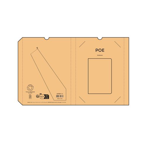 Carnet Poe couverture en lin, 196p recyclées 80g/m²