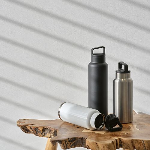 plateado Botella Zambezi 1000 ; rInox de 1160 ml. Doble pared, hermética
